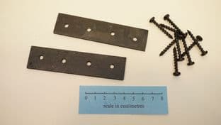 25mm wide steel repair strap repair or reenforcing connectors 4" set of 2 with pan head 30mm screws