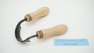 3" half round bowl shave scorp viking york and medieval novgorod with flax wrapped ferrules