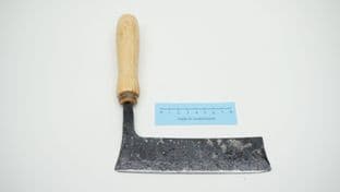 6" medieval froe cleaver with beech wood handle