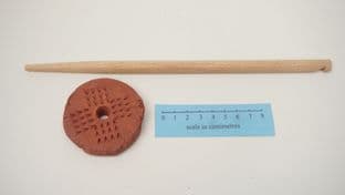 70g pottery drop spinning spindle with pattern and beech wood spindle