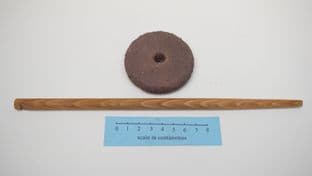 90g pottery drop spining spindle purple plain and beech wood spindle