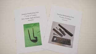 a set of two A5 books on european metalworking and wood workingtools