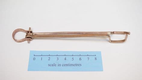 anglo saxon bronze latch lifters on a bronze suspension bar