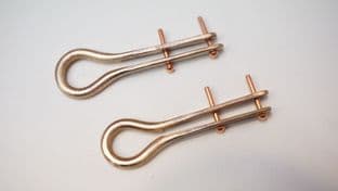 Anglo-Saxon Finglesham bronze belt suspension loops x2