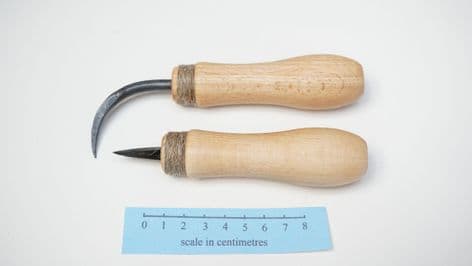 Anglo saxon leather workers awl set straight and curved Finglesham G25 linen ferrules