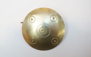 Anglo Saxon scutiform brooch in brass Mucking II grave 451