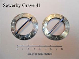Anglo-Saxon Sewerby grave 41 annular brooch set of 2
