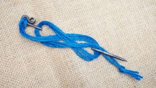 Anglo-Saxon Steel dress or cloak pin Mucking grave find with string