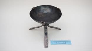 anglo saxon sutton hoo candle lamp 5" 125mm diameter tripod legs hand forged