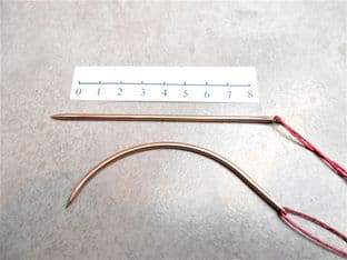 Anglo-saxon Viking Roman bronze needles 2.4mm diameter straight and curved set