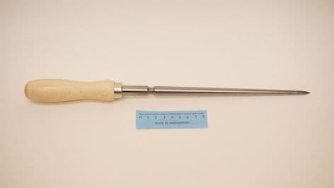 basket weavers heavy duty straight taper bodkin awl 35cm long with beech wood handle