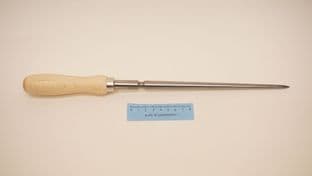 basket weavers heavy duty straight taper bodkin awl 35cm long with beech wood handle