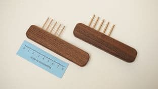 bronze and walnut wood tapestry weaving fork or weft beater choice of 2 sizes