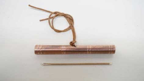 copper viking needle case 10th c dublin find and bronze needle living history use