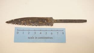 hand forged roman small saw with set, metalwork only