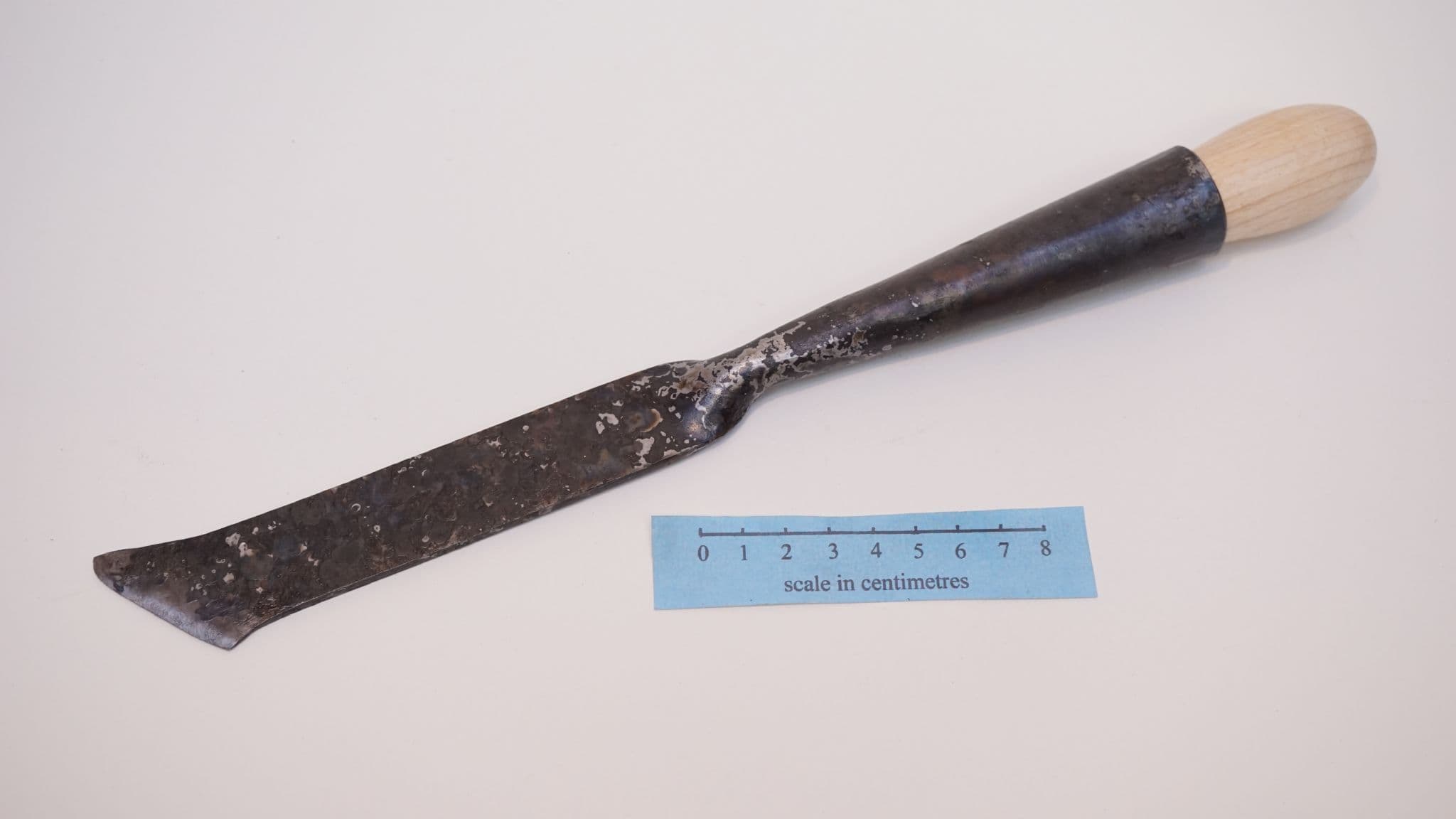 hand forged Roman socketed chisel 35mm angled edge