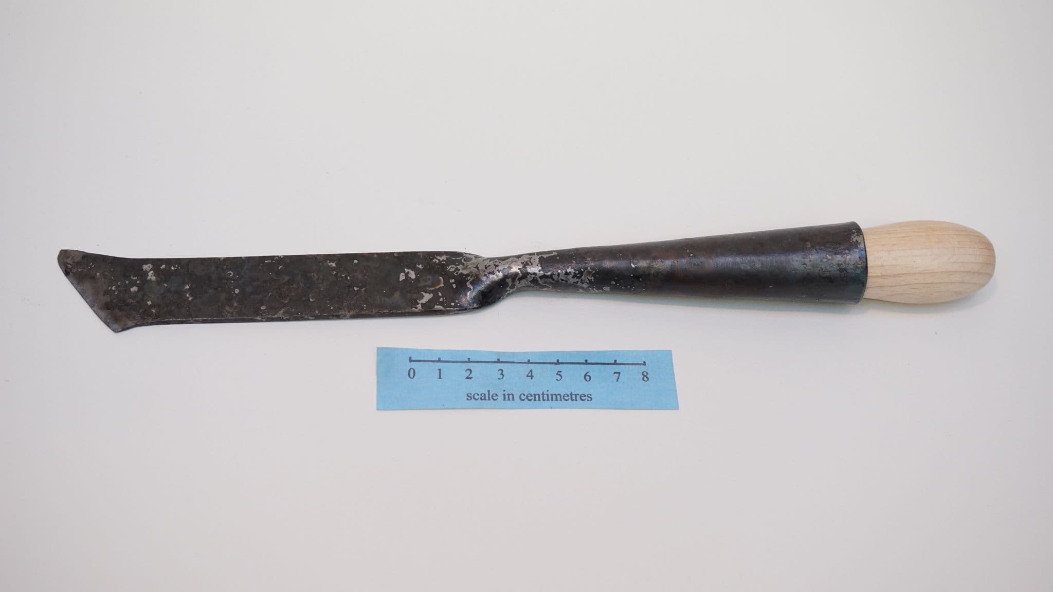 hand forged Roman socketed chisel 35mm angled edge