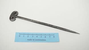 iron age forged steel rams head dress pin