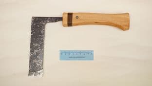 medieval and later style tanged axe-chisel with beech wood handle