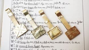 medieval brass page holder 14th century book mark choice of hand stamped designs