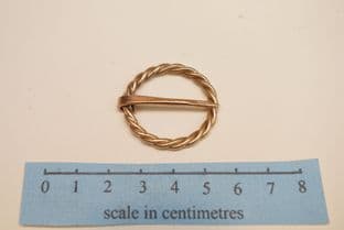 Medieval cable twist bronze annular brooch 25mm York find