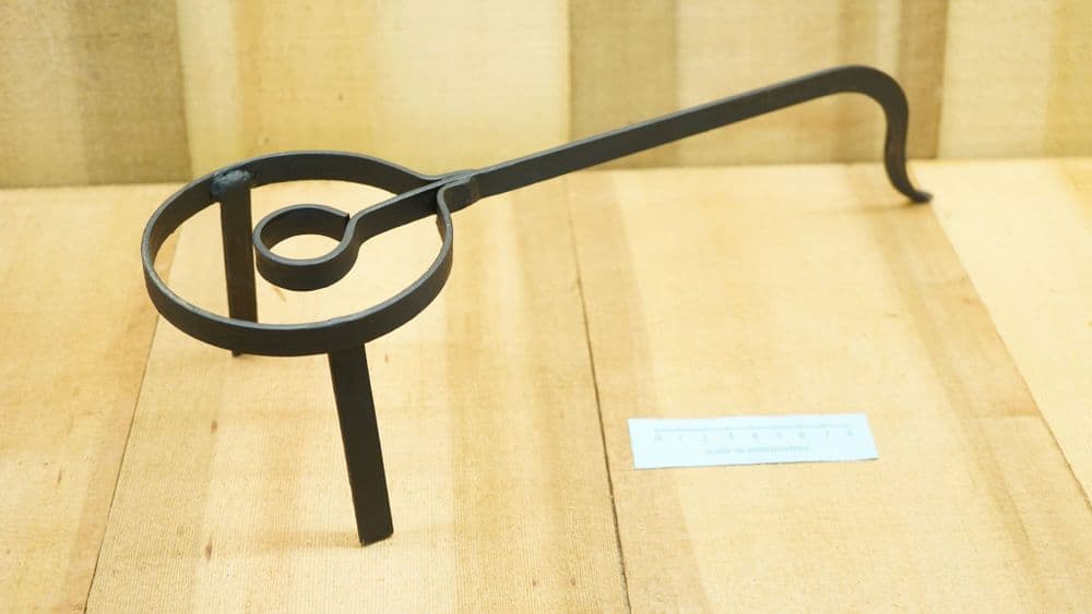 medieval cooking or chafing trivet steel three legs
