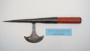 Medieval leather workers combination awl and lunette F1V Mendel I