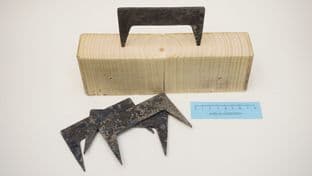 medieval Nuremberg forged 4" bench clamp or joiners dogs set of 4