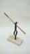medieval rushlight or splint holder and wooden base