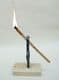 medieval rushlight or splint holder and wooden base