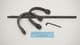 medieval slave or prisoner hand shackles on a cross bar