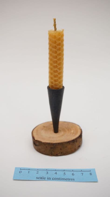 medieval style candle holder, base and candle