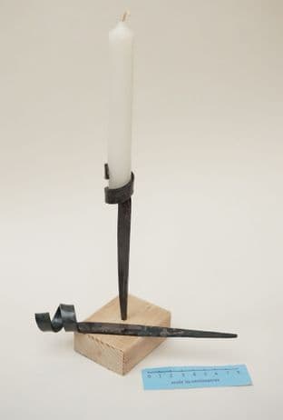 medieval style coiled candle holder for bench mounting set of 2