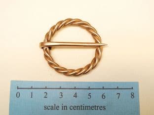 medieval style twisted bronze annular brooch 30mm internal diameter
