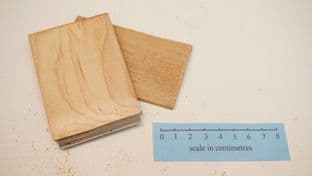 medieval style woodworkers scraper 50mm edge set in a hardwood handle