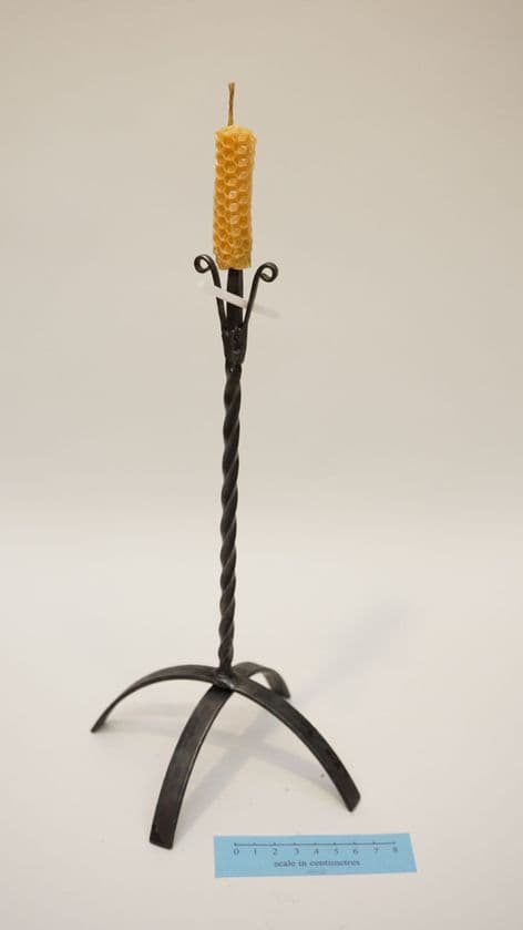 medieval table top candle and taper holder foldable base museum of london find