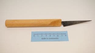 medieval wood bone and antler rasp with 3" tapered head and beech wood handle