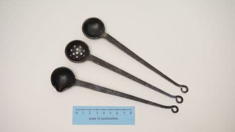 Multi period spoon sieve and spouted spoon set apothecary herbalist