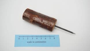 multi period spring steel awl and roundwood handle