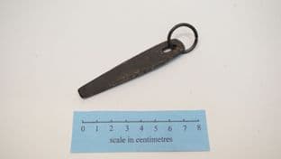 norse odin's staff amulet on a split ring in forged steel