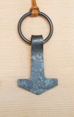 norse viking thors hammer necklace rolled eye with thonging