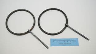 one pair of 4" round box or chest handles anglo-saxon viking roman and medieval with split pins