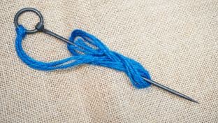 rolled eye anglo-saxon viking and early medieval cloak pin with  string