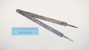 roman and medieval forged steel 22cm dividers