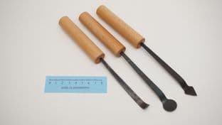 roman and medieval surgeons tile cautery triple set round triangulate and curved