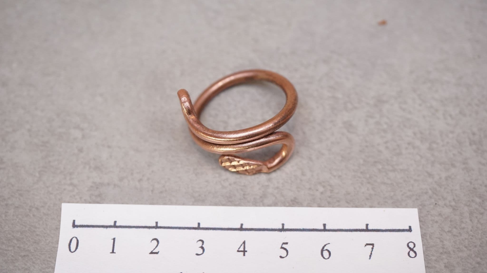 Roman Copper snake finger ring from cirencester