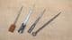 Roman leather workers awls from the city of London set of4