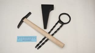 Roman period light smithing jewellers Anvil pliers and hammer set A Camerton