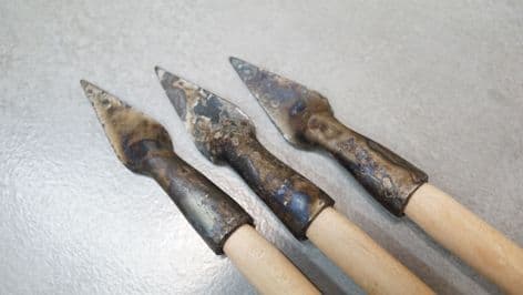 Roman Romano-British forged steel arrowheads Baldock uk set of 3