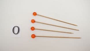 Roman set O glass headed dress pins set of 4 in red glass